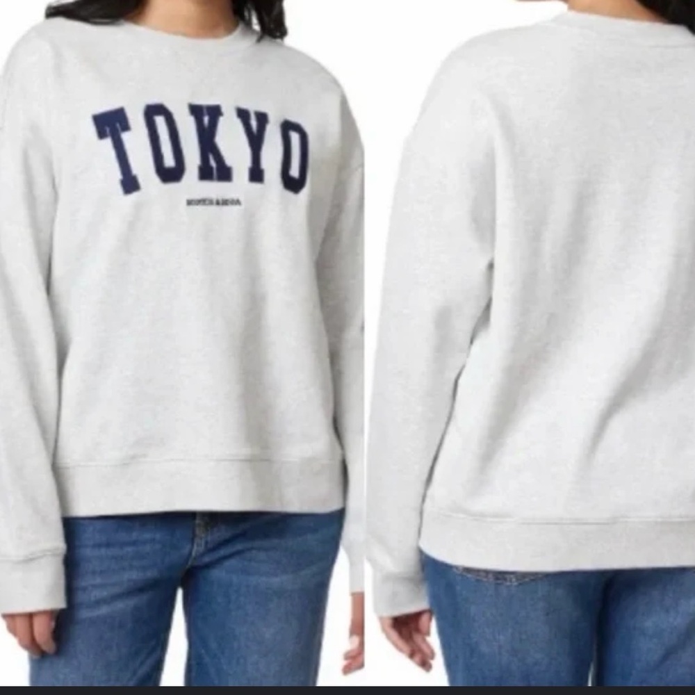 Scotch & Soda “TOKYO” Crewneck Grey Boxy Fit Cotton Sweatshirt Size L